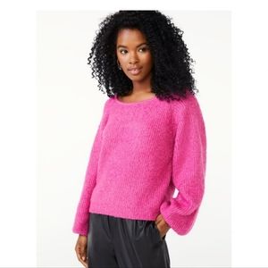 NWT, Magenta Balloon Sleeve Sweater